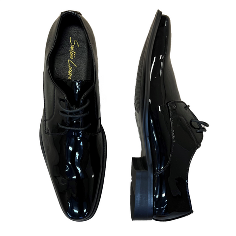 Black Patent Lace Uniform Tuxedo Shoe