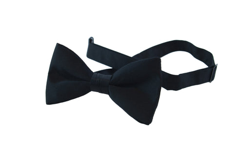 Black Silk Pre-tied Bow Tie