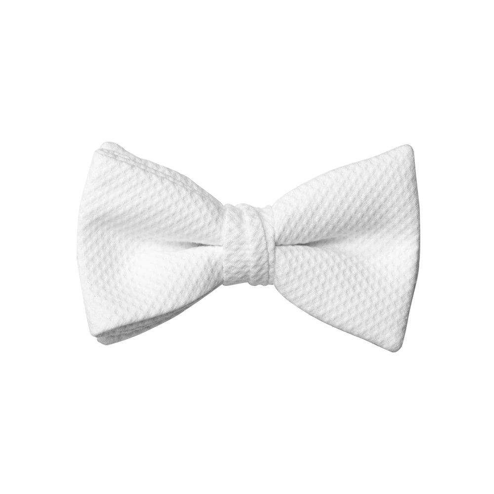 pique white bow tie