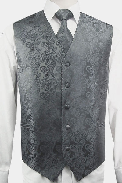 Paisley Vest and Tie Set- Adult Size (Neutrals)