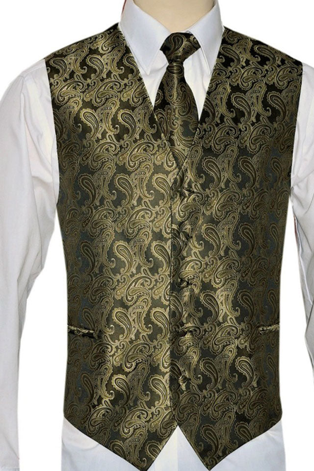 Paisley Vest and Tie Set- Adult Size (Neutrals) – Friar Tux Uniforms