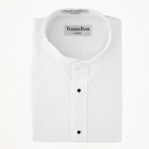 Wing Tip Tux Shirt- Pique- White