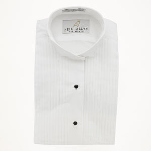 Wing Tip Tux Shirt 1/4" Pleat- White - Woman's