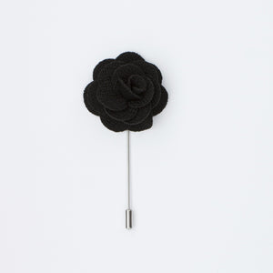 Black Rosette Lapel Pin