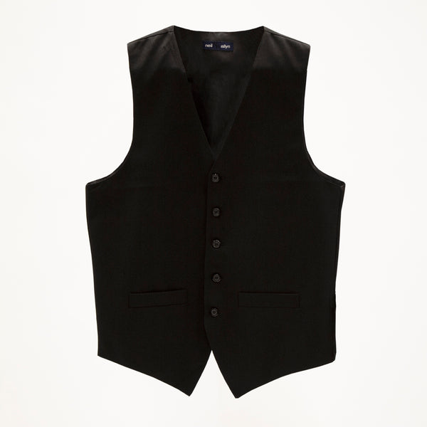 Men's Black Polyester Vest