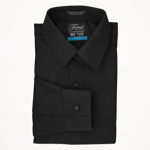 Black Laydown Microfiber Tux Shirt