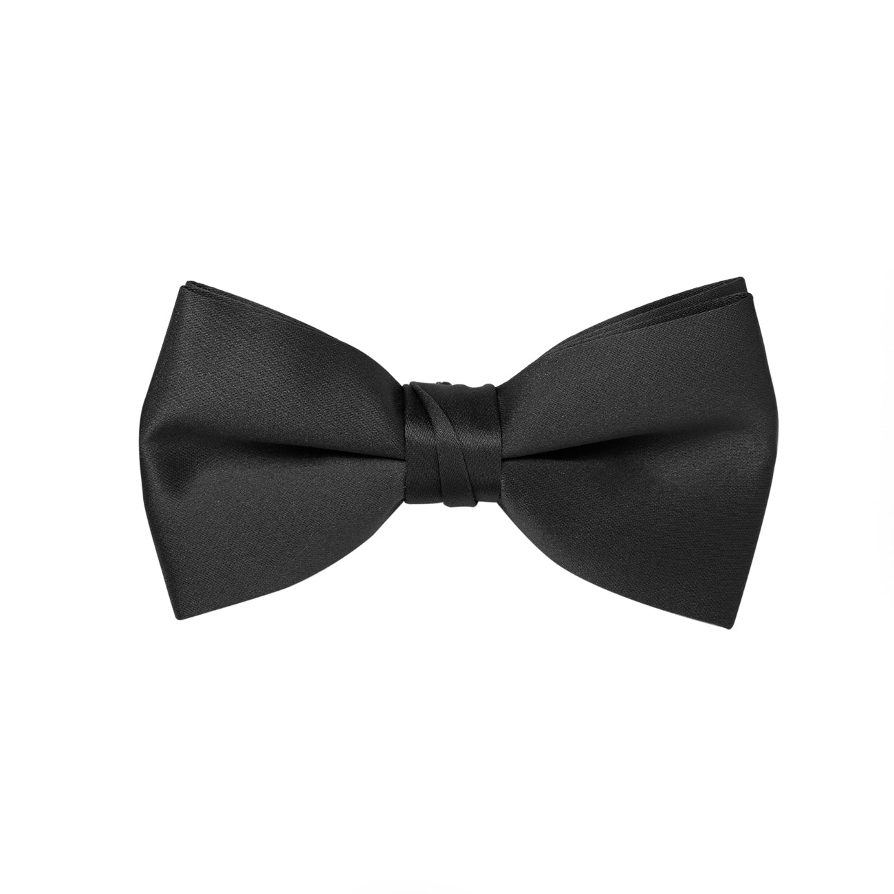 men's women's satin pre tied bow tie black