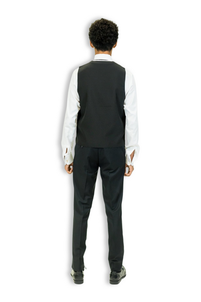 Men's Black Polyester Vest