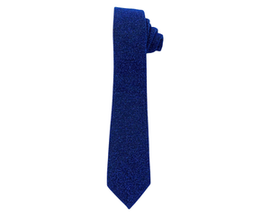 Blue Glitter Long Self-Tie with Pocket Square