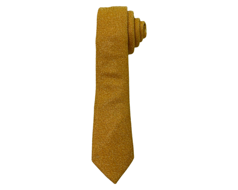 Gold Glitter Long Self-Tie with Pocket Square