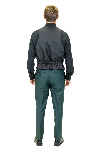 slim fit dress slacks Hisdern Men's Green Plaid Wedding Vest for Skinny Guys XL main image 1