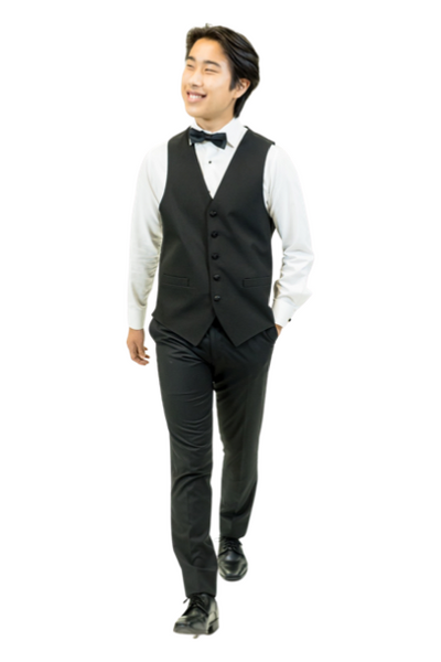 Slim Fit Flat Front Tuxedo Pants- Unisex - Polyester