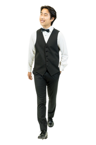 Slim Fit Flat Front Tuxedo Pants- Unisex - Polyester
