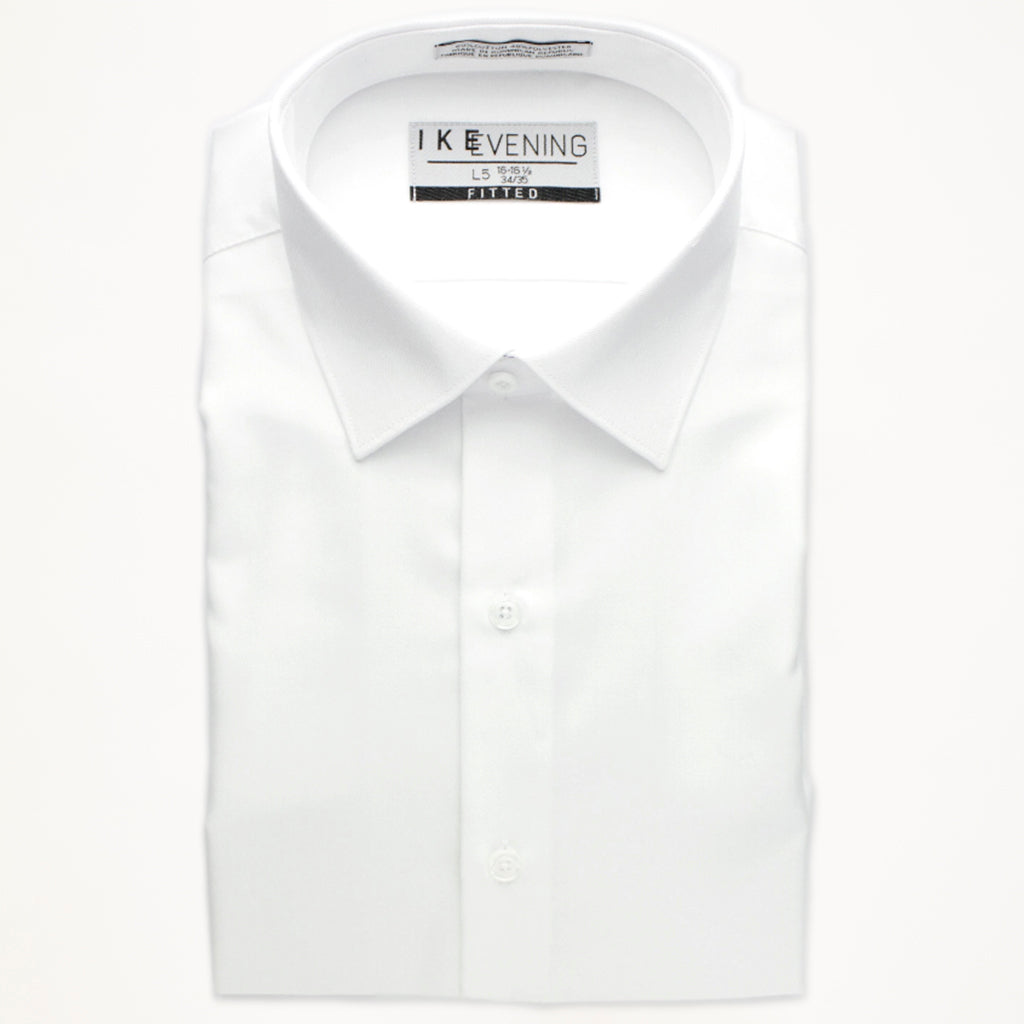 White Ike Behar Cotton Laydown Collar Shirt - Men's