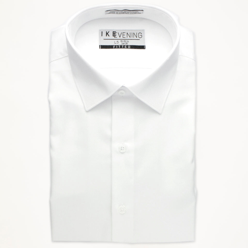White Ike Behar Cotton Laydown Collar Shirt